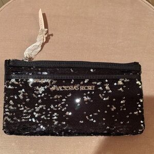 Victoria's Secret Black and Silver Sequin Clutch